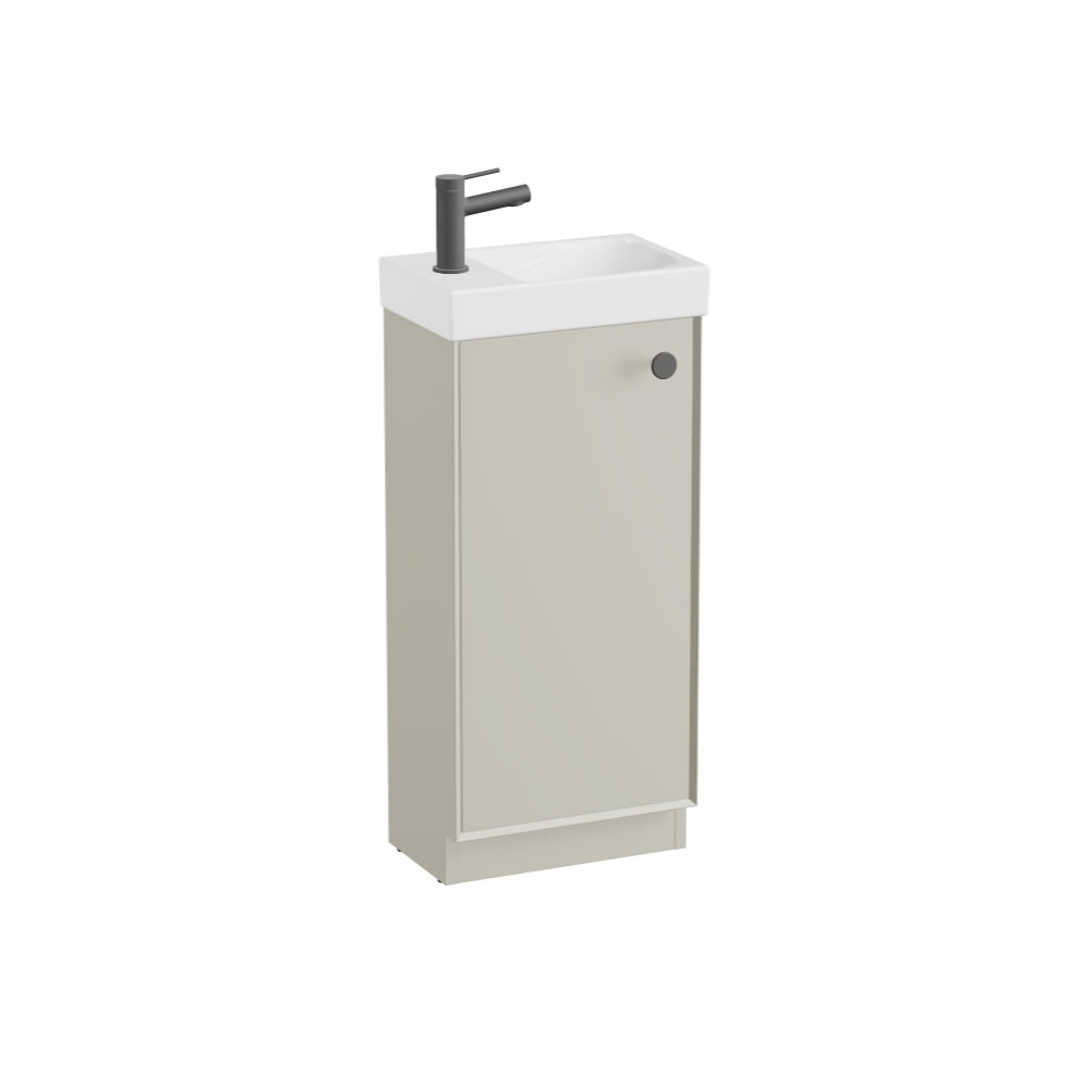 Vado Safari Smooth 400mm Cashmere Vanity Unit & Ceramic Basin - Right Pull