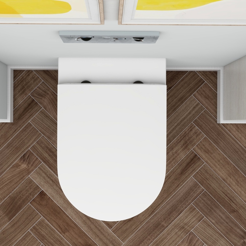 Imex Arco Rimless Closed Back Close Coupled Toilet with matt black fittings