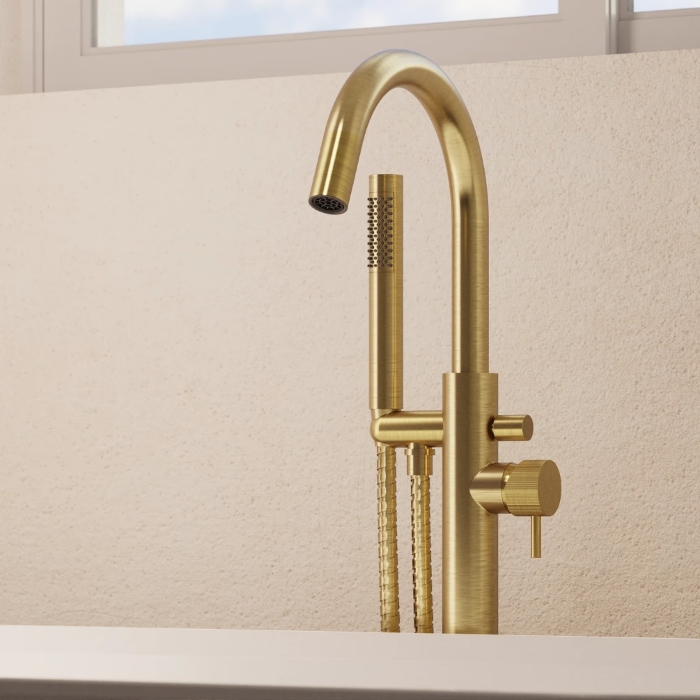 Crosswater MPRO Flute Brushed Brass Bath Shower Mixer Lifestyle