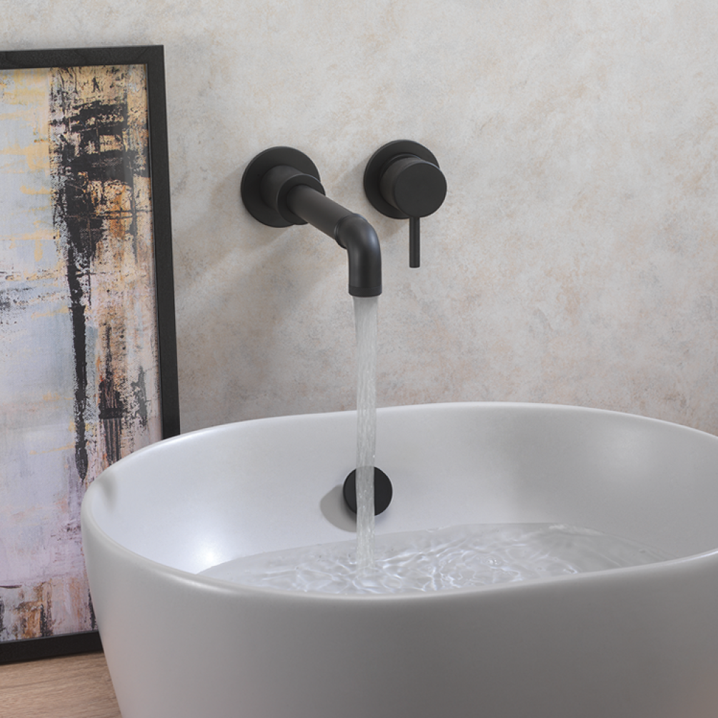 Lifestyle Photo of Crosswater MPRO Industrial Carbon Black Basin 2 Hole Set