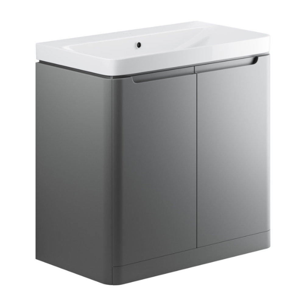 Apex Matt Grey 2 Door Floorstanding Vanity Unit & Basin