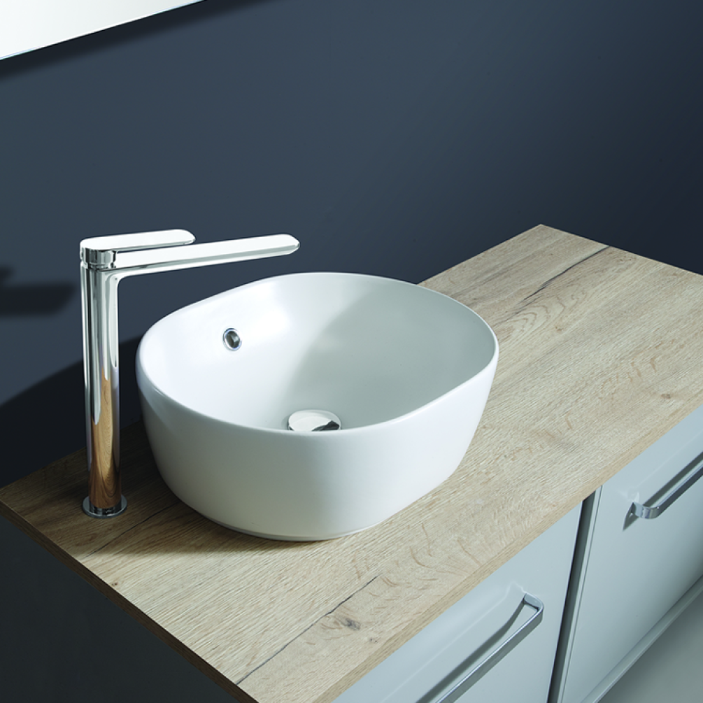 Lifestyle Photo of Crosswater Pearl Matt White PLUS+TON Countertop Basin