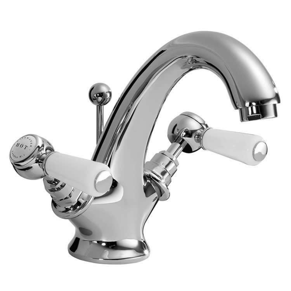 Photo of Bayswater Lever White & Chrome Mono Basin Mixer