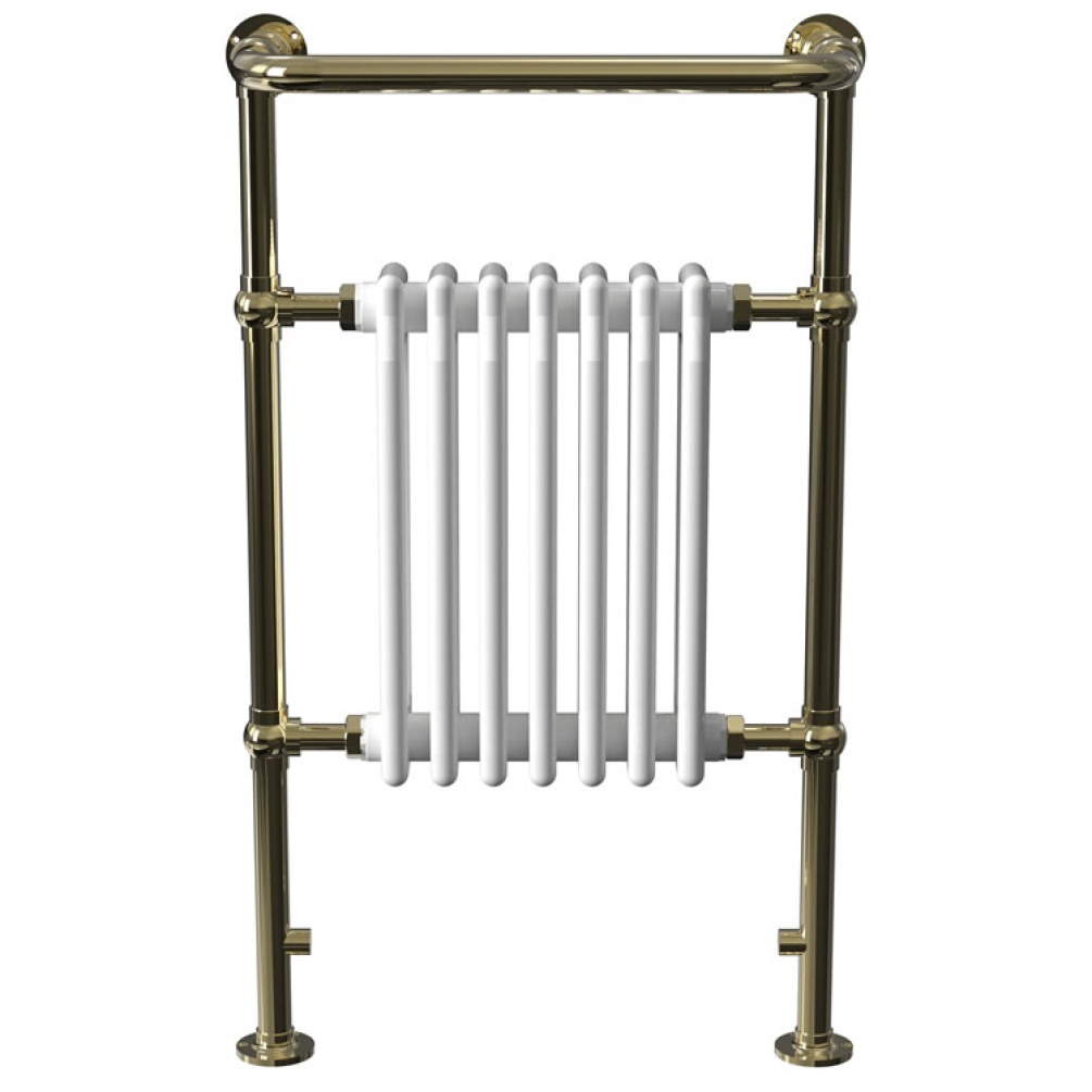 Product Cut out image of the Burlington Trafalgar Gold Radiator from a straight on angle