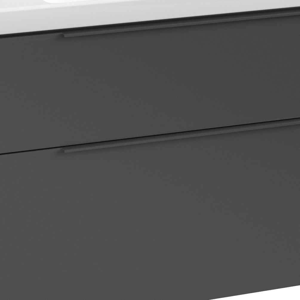 Closeup image of Villeroy & Boch Subway 3.0 Graphite 600mm Wall-Hung Basin Vanity Unit handle