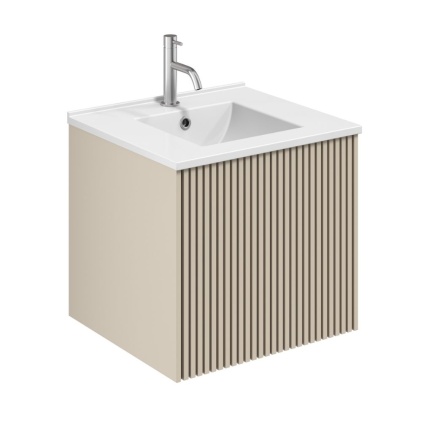 Product cut out image of Crosswater Limit 500mm Warm Stone Wall Hung Vanity Unit with 1TH Ceramic Basin LM5000DWSAN DE0002SCW