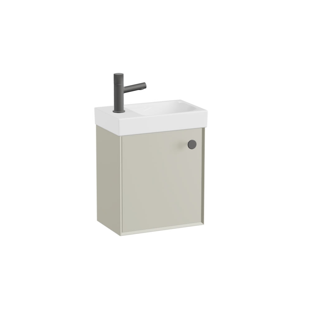 Vado Safari Smooth 400mm Cashmere Vanity Unit & Ceramic Basin - Right Pull