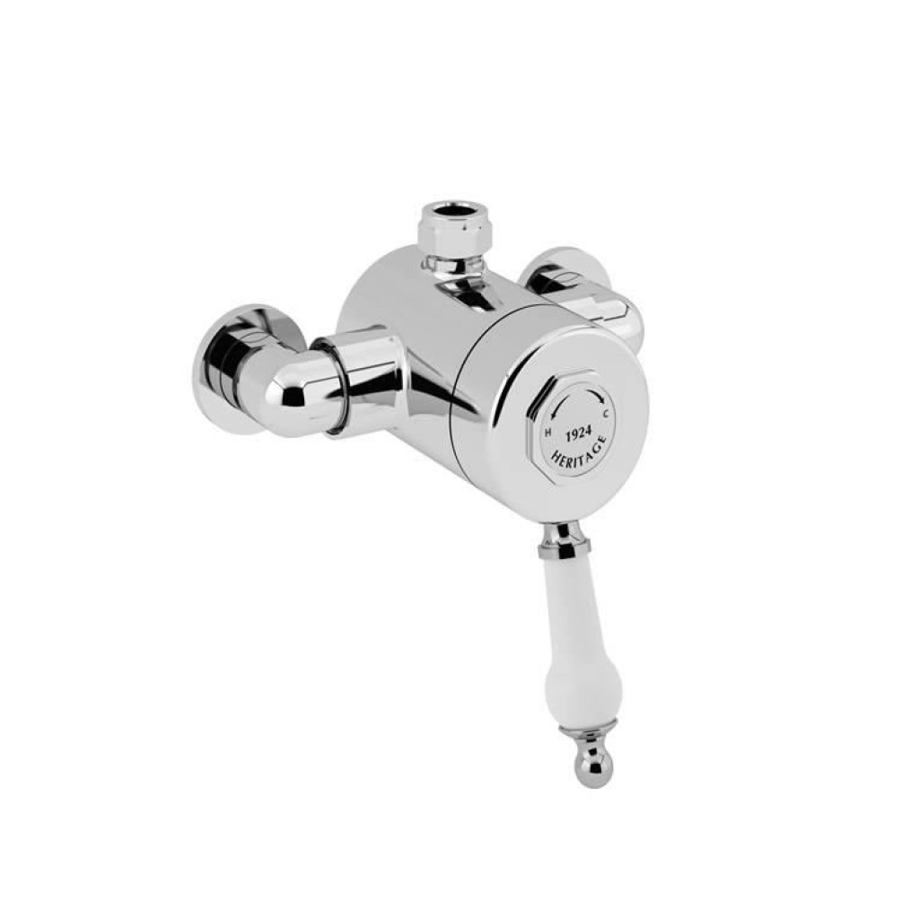 Heritage Glastonbury Exposed Shower Valve with Top Outlet Chrome Finish Image