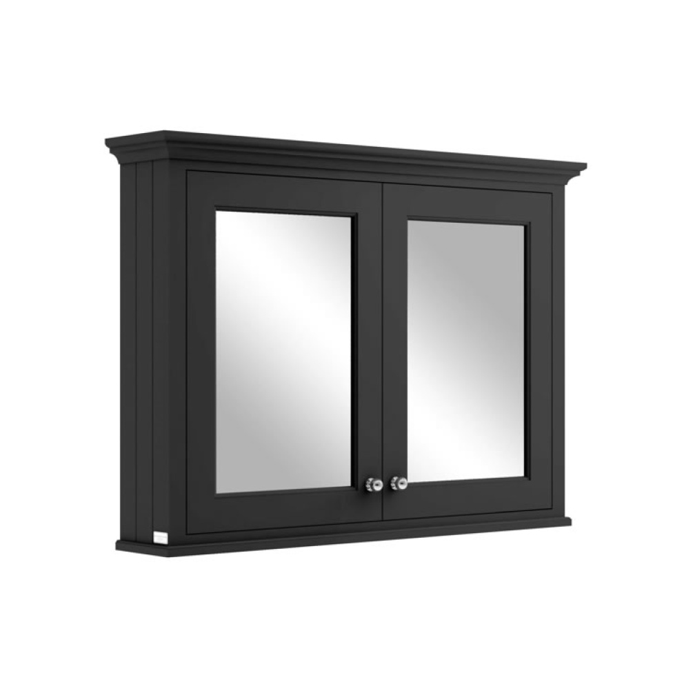 Bayswater 1050mm Matt Black Mirror Wall Cabinet