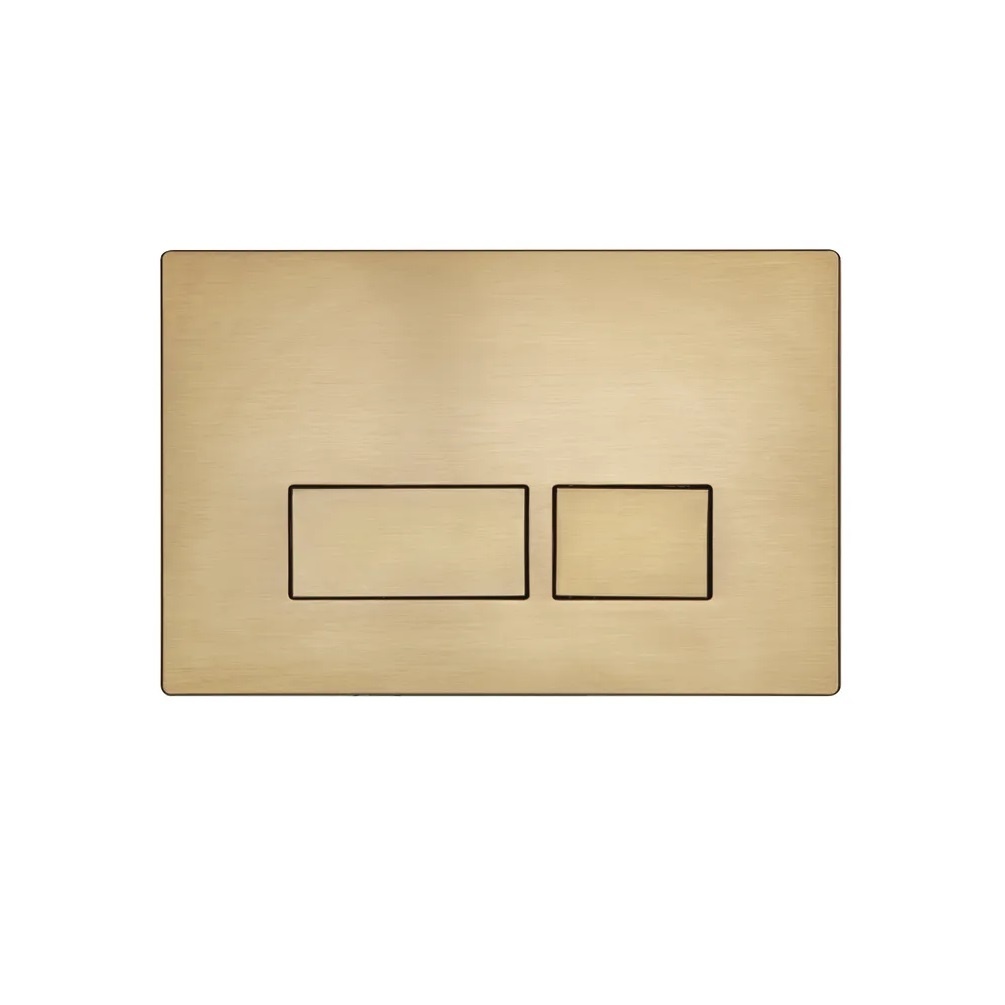 Product cut out image of Tavistock Square Brushed Brass Dual Flush Plate - TR9036