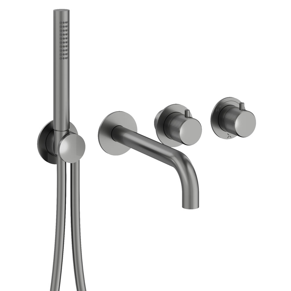 Cutout image of Crosswater Module 3ONE6 Stainless Slate Wall-Mounted Bath Shower Mixer