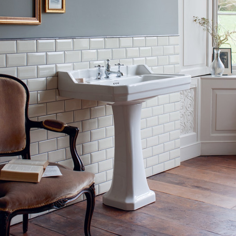 Product Lifestyle image of the Burlington Edwardian 800mm Basin & Pedestal