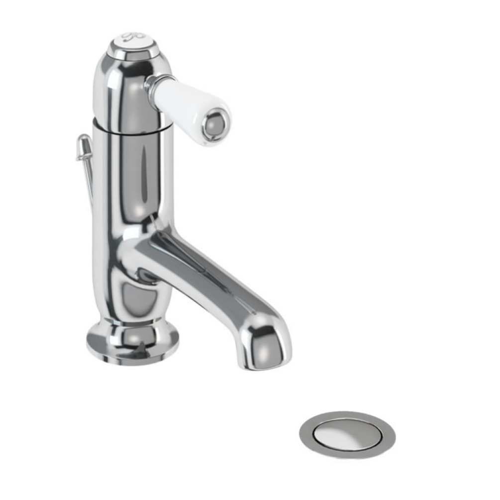 Product Cut out image of the Burlington Chelsea Straight Basin Mixer with Pop Up Waste