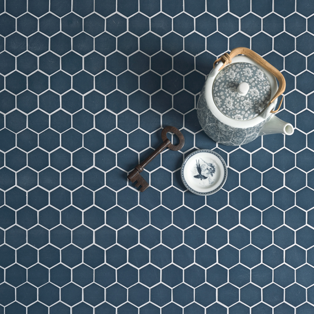 Lifestyle Photo of Ca' Pietra Bamboo Blue Matt Glass Mosaic Tiles
