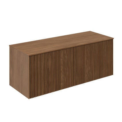 Product cut out image of Crosswater Limit Royal Walnut 1200mm Wall Hung Vanity Unit and Worktop LM6000DRWAN LM1210TRW