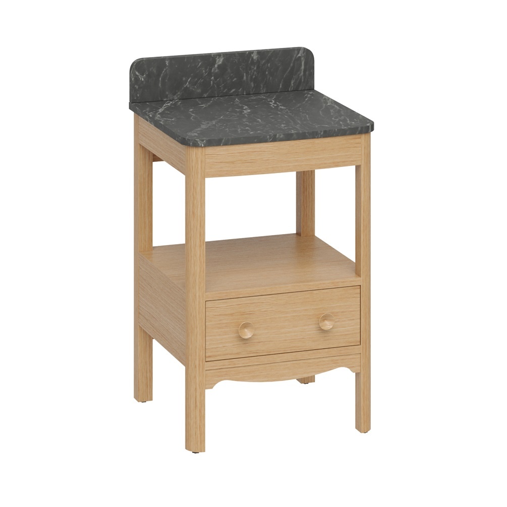 Product cut out image of Burlington Guild 560 Light Oak Furniture Unit and Marquina Worktop GU5600DLOK_FS GU560TMQ