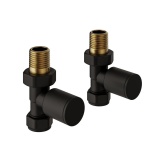 Vado Muse Matt Black Straight Radiator Valves