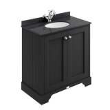Bayswater 800mm Matt Black 2 Door Floorstanding Vanity Unit