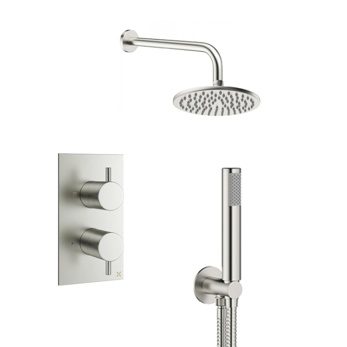 Photo of Crosswater MPRO Brushed Stainless Steel Fixed Head Shower Pack with Handset