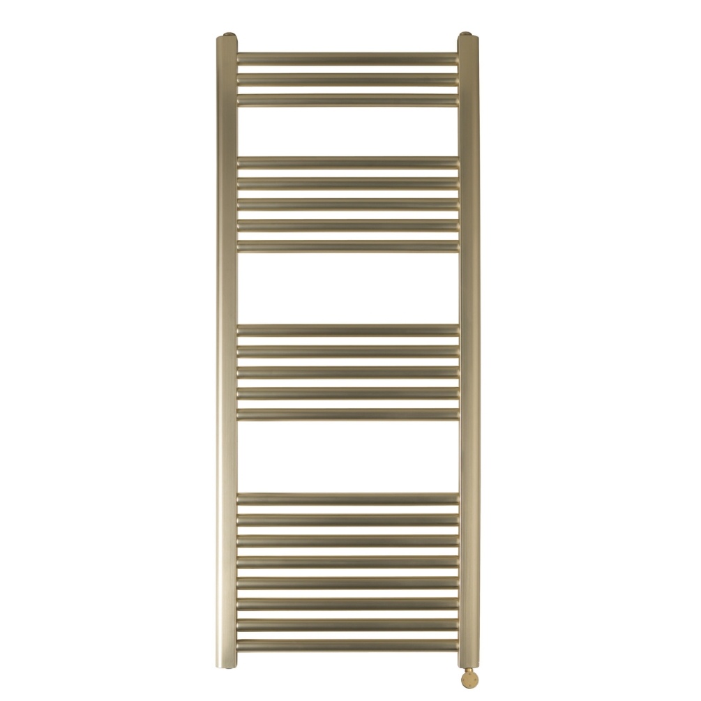 JTP Vos Brushed Brass 1200mm x 500mm Electric Towel Radiator Cut Out