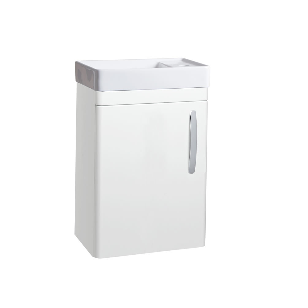 Tavistock Compass 450mm Gloss White Wall Mounted Unit & Basin