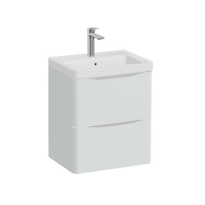 Vado Cameo 500mm Arctic White Wall Hung 2 Drawer Vanity Unit & Gloss White Basin