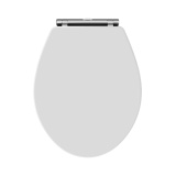Product cut out image of the Bayswater Fitzroy White Traditional Wood Soft Close Toilet Seat
