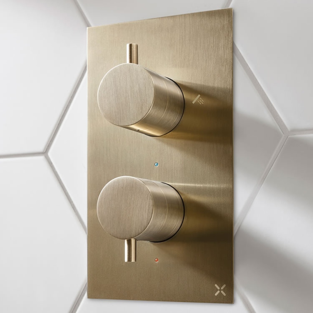 Photo of Crosswater MPRO Brushed Brass Thermostatic Bath Shower Valve