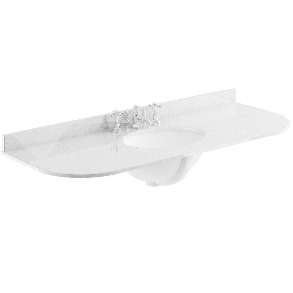 Product cut out image of BAYC244 Bayswater 1200mm Single Bowl with Radius 3 Tap Hole Marble Grey