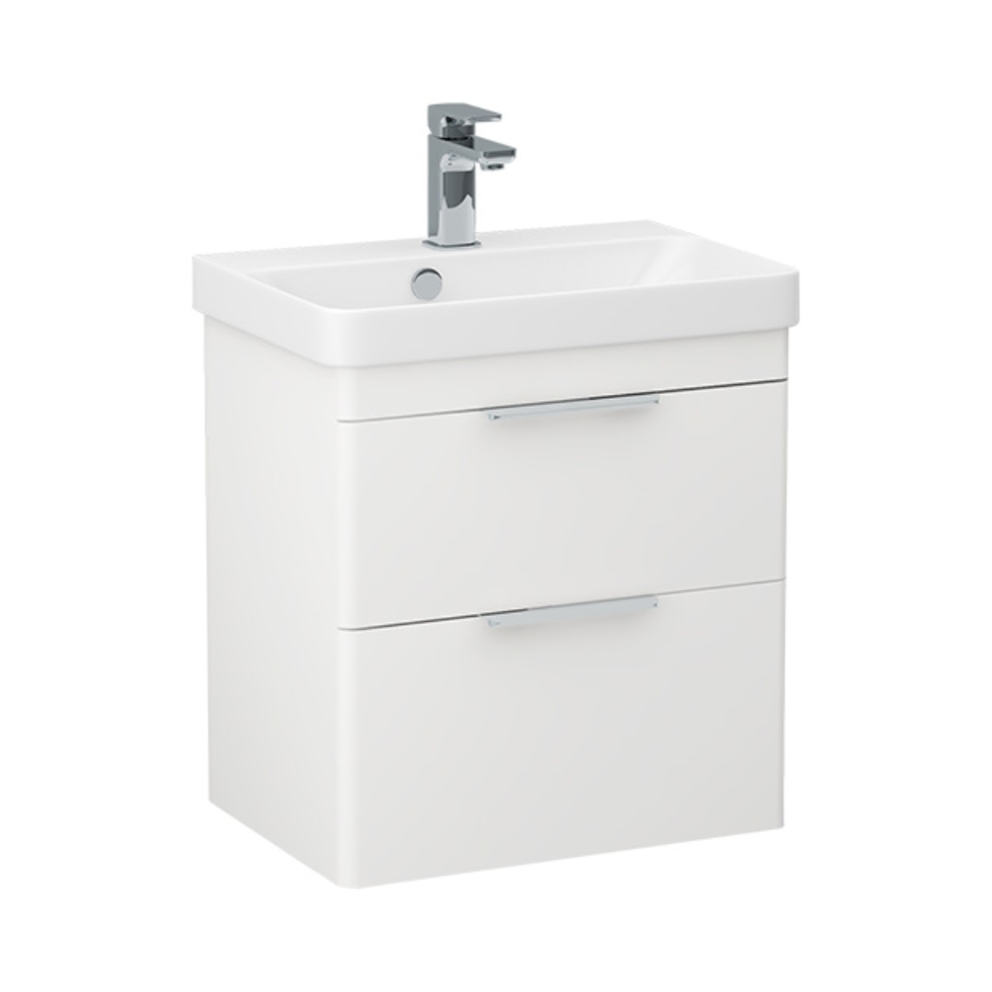 Imex Luna Matt White 550 x 370mm 2 Drawer Wall Mounted Vanity Unit