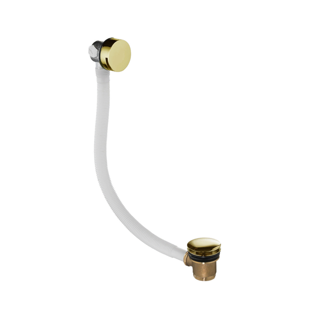 Product Cut out image of the JTP Vos Brushed Brass Click Clack Bath Filler Waste