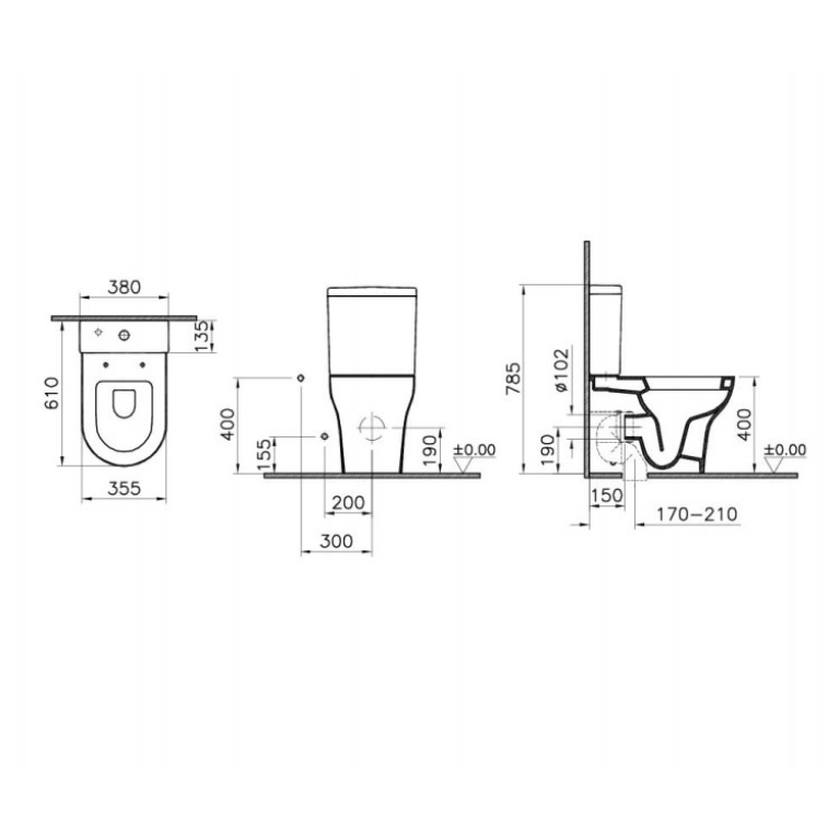 VitrA Zentrum Closed Back Close Coupled WC Sanctuary Bathrooms
