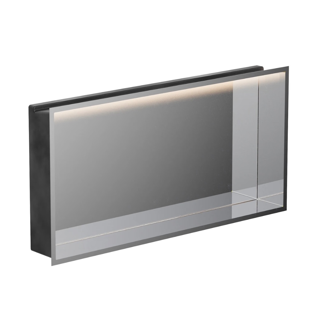 Crosswater Chrome 610 x 80mm Shallow LED Shower Niche Cut Out