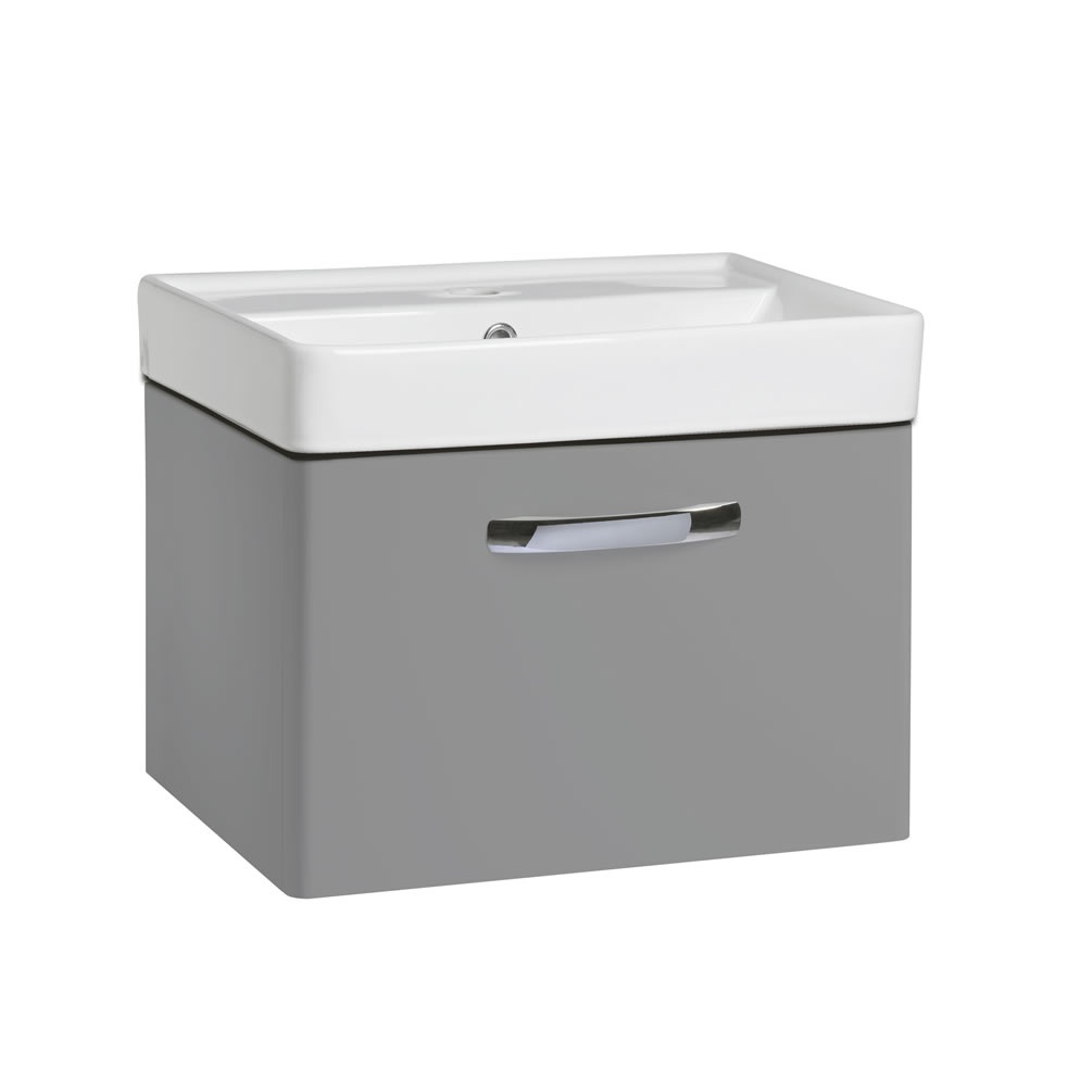 Tavistock Compass 500mm Gloss Light Grey Wall Mounted Unit & Basin