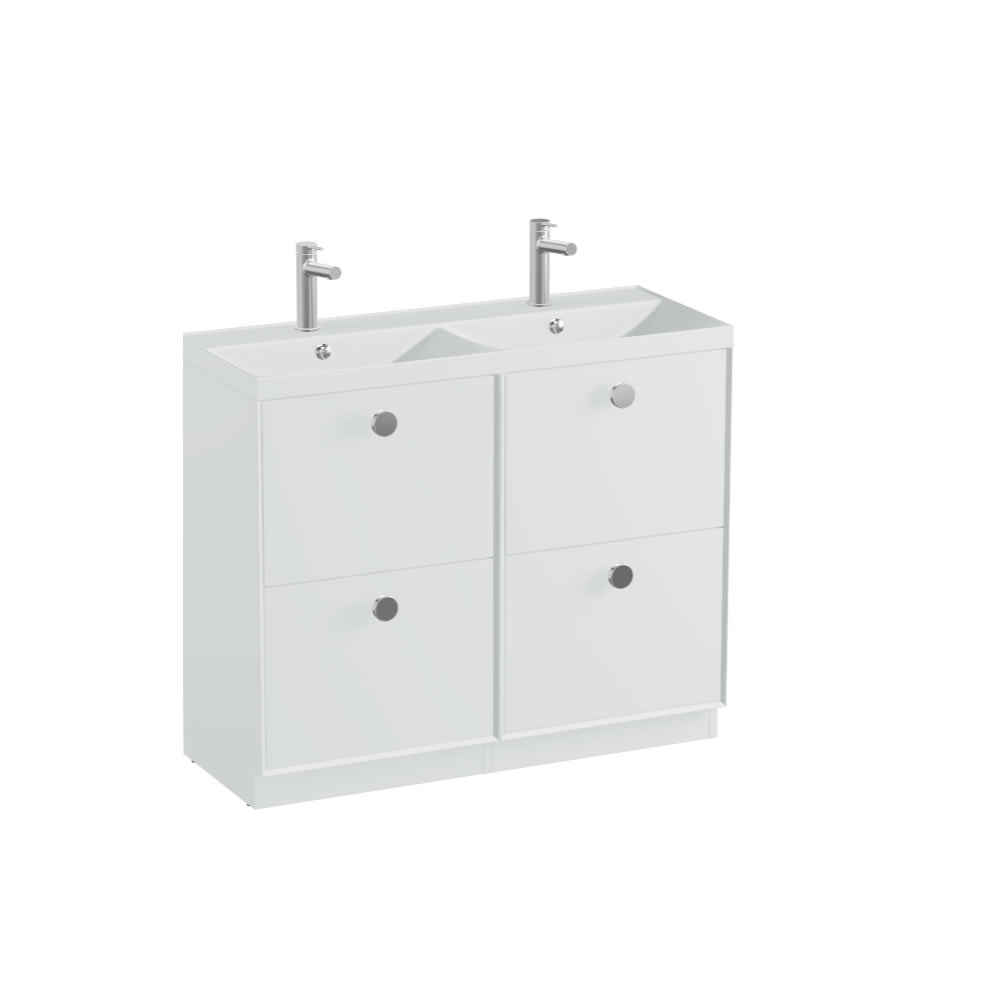 Vado Safari Smooth 1000mm Arctic White Floor Mounted Vanity Unit & Basin