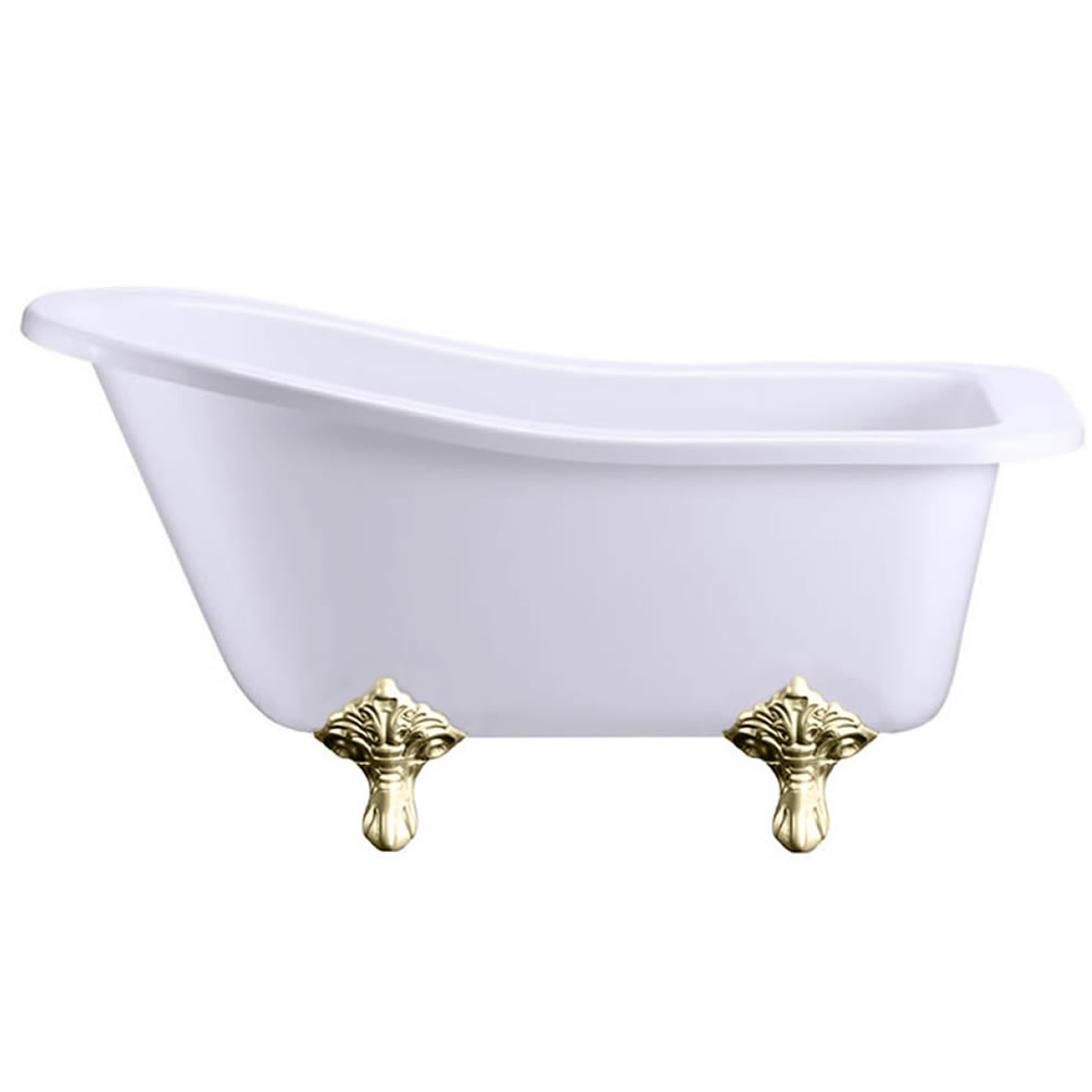 Burlington Buckingham Freestanding Slipper Bath With Gold Traditional Feet