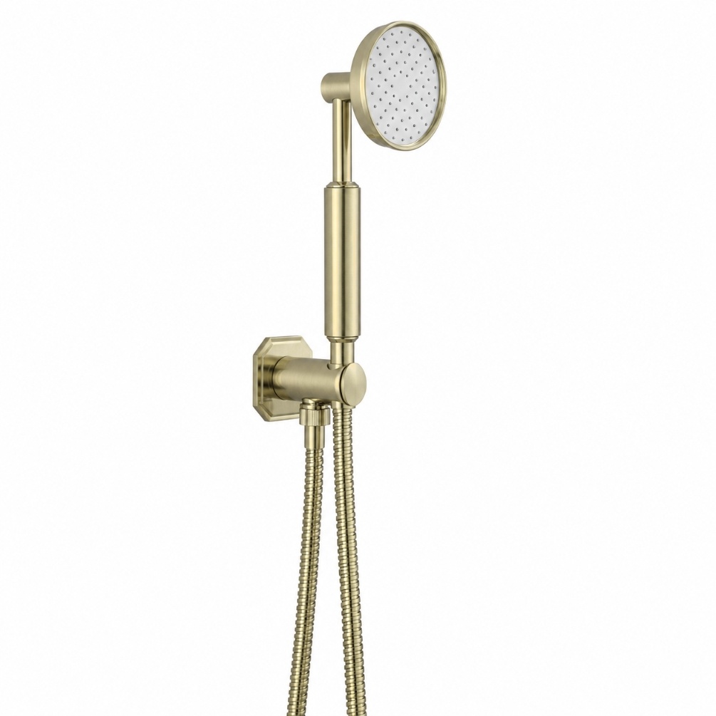 Cut out image of the Crosswater Waldorf Brushed Brass Shower Handset with Outlet