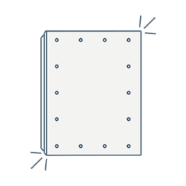 iconography image of an LED illuminated bathroom mirror