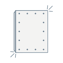iconography image of an LED illuminated bathroom mirror