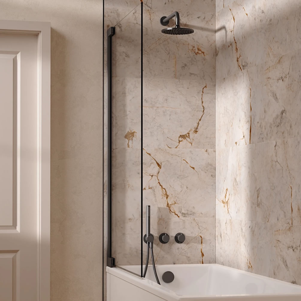 Lifestyle image of Crosswater Module Slate Triple Outlet Shower Bath Set