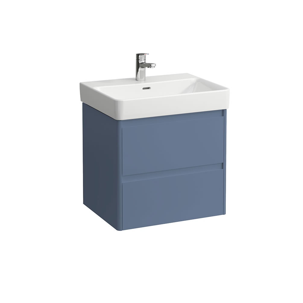 Cutout image of Laufen Base 2.0 Pigeon Blue 600mm x 465mm Wall-Hung Vanity Unit & Basin