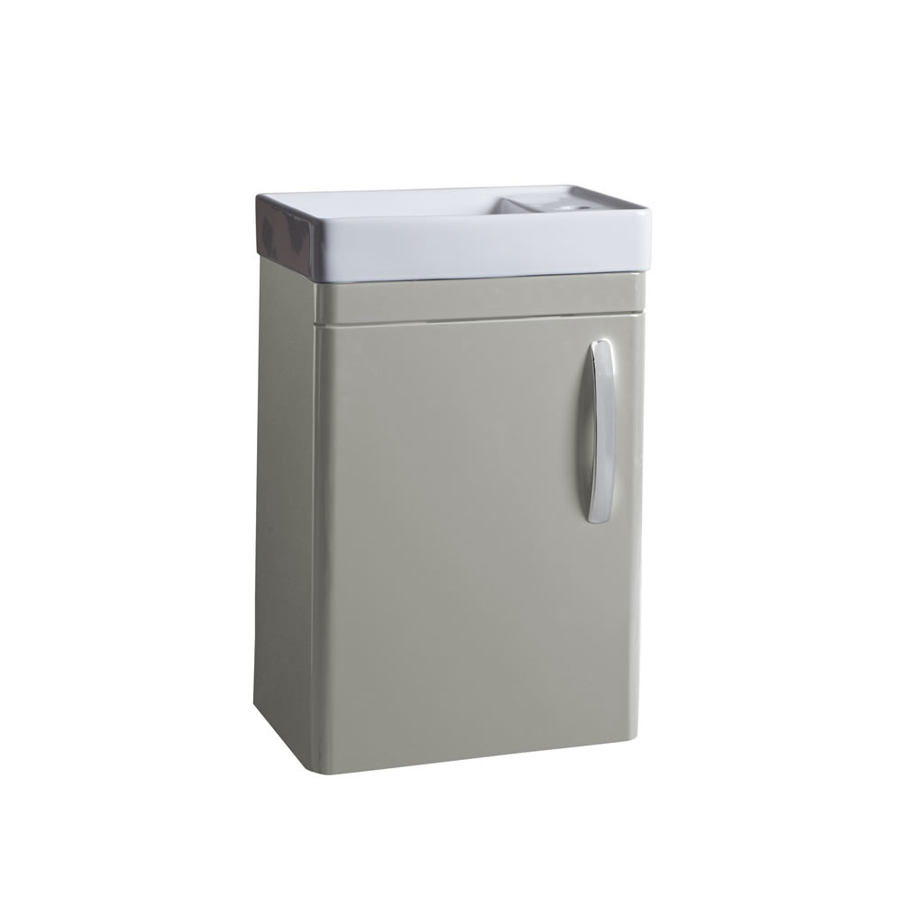Tavistock Compass 450mm Gloss Light Grey Wall Mounted Unit & Basin