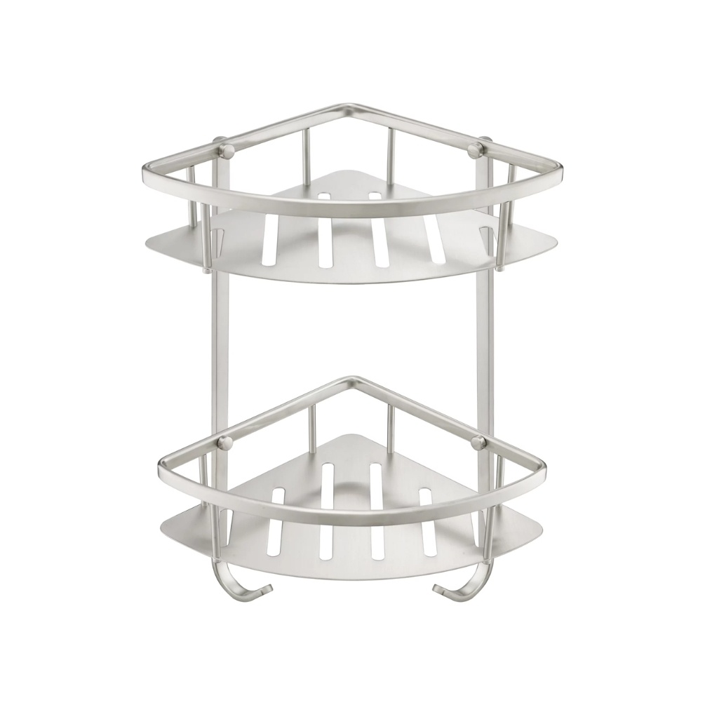 Product Cut out image of the JTP Inox Brushed Stainless Steel Twin Corner Basket