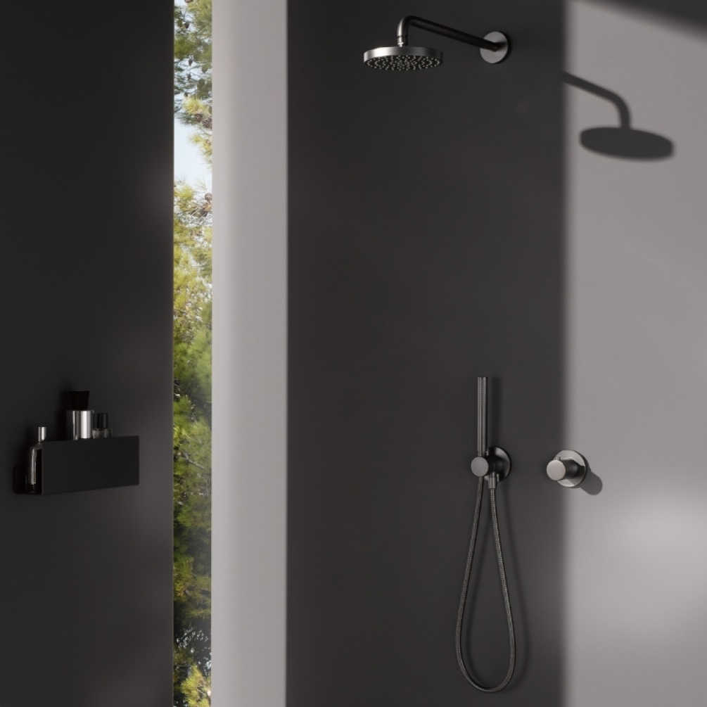 Product Lifestyle image of Keuco IXMO Chrome Round Shower Set 59602 010001