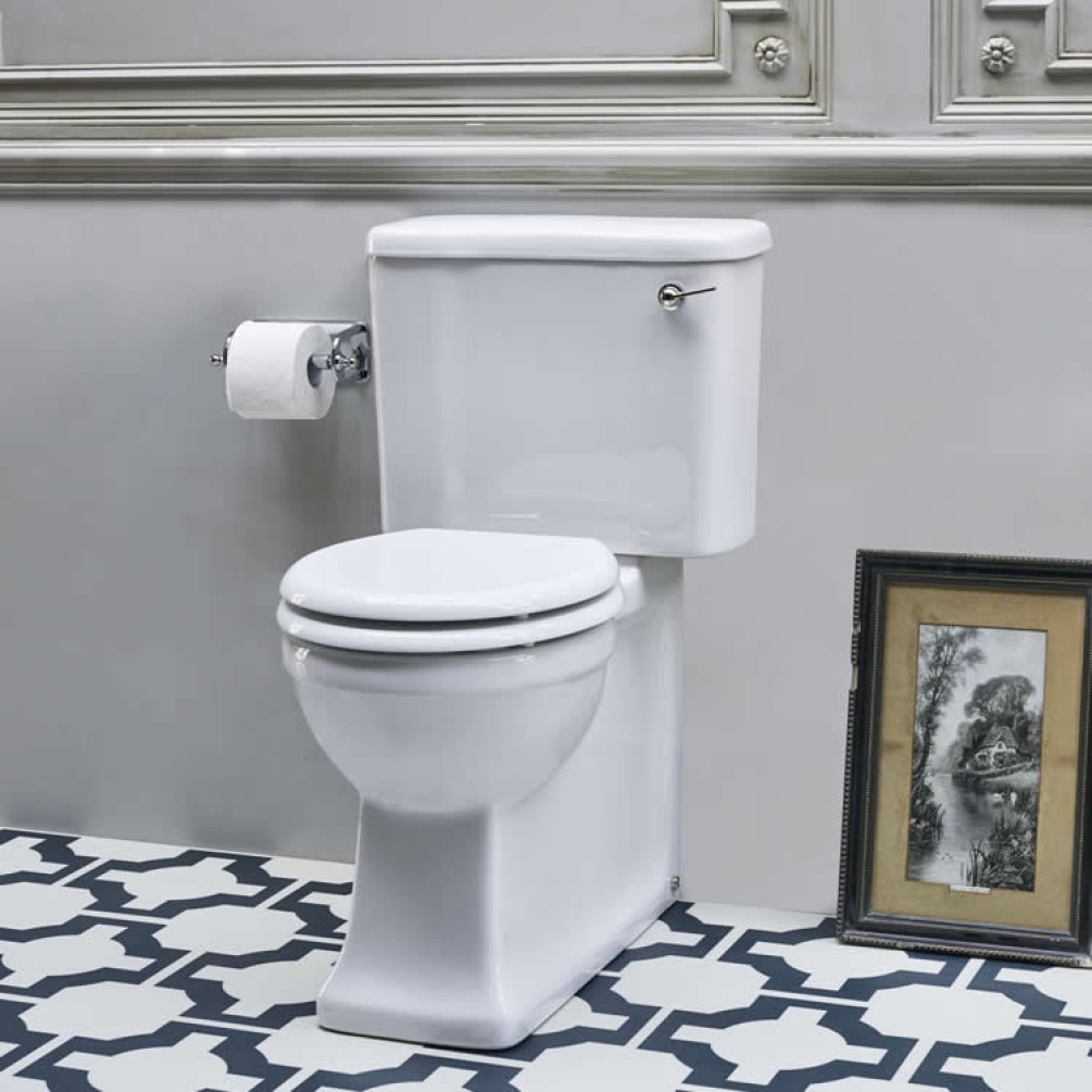 Product Lifestyle image of the Burlington Arcade Back to Wall Close Coupled Toilet