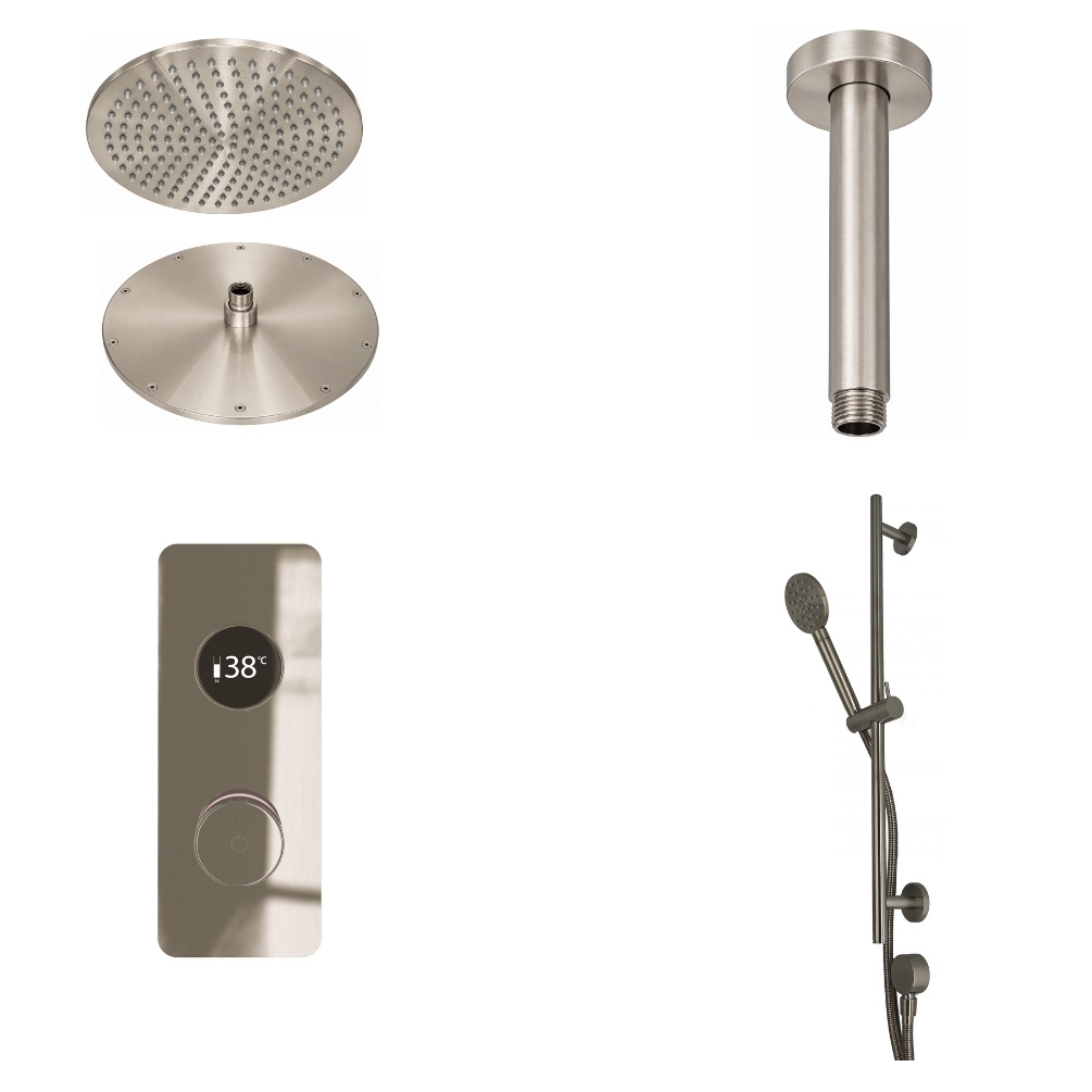 Ted Togo Brushed Nickel Square Valve Ceiling Arm