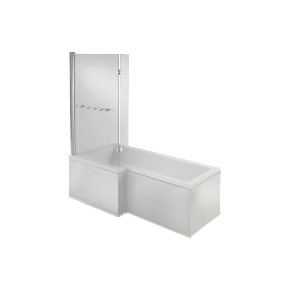 Product Cut out image of left handed Camden L Shaped 1700mm Shower Bath ZERO105600/ZERO105605