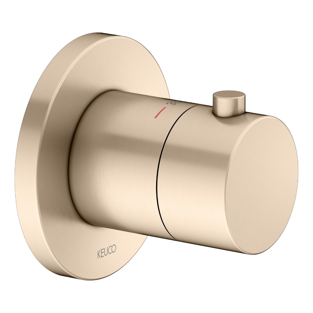 Product Cut out image of the Keuco IXMO Brushed Bronze Round Thermostatic Mixer 59553 030001