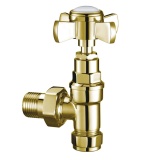 JTP Grosvenor Antique Brass Angled Radiator Valves