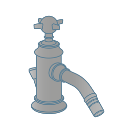 iconography image of a single mono nickel bidet mixer tap in a traditional design